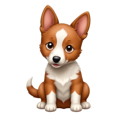Red heeler puppy wagging tail excitedly sticker