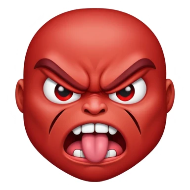 a really angry face sticking out its tongue  sticker