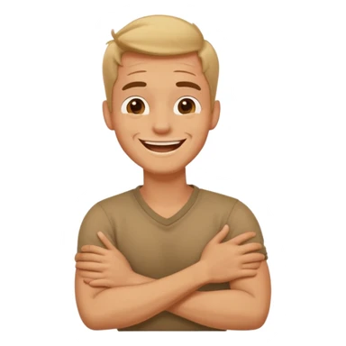 Arms crossed holding neck laughing guy ￼ sticker