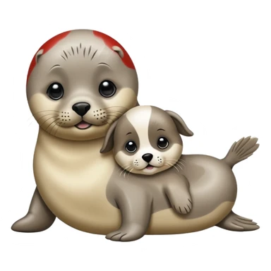 Seal and puppy sticker