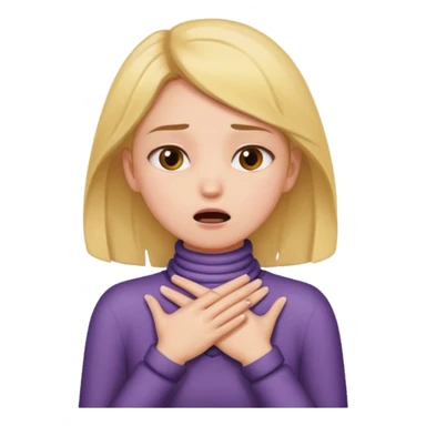 a girl with her hands around her neck choking herself sticker