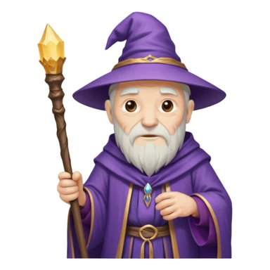 old purple wizard with staff sticker