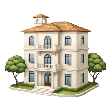 white 3 floor luxurious villa sticker