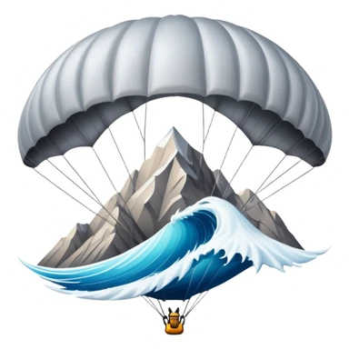 A bold emblem featuring a combination of symbols representing various extreme sports, like a mountain peak, a parachute, and a wave. The design is dynamic and sharp, capturing the thrill and adventure of extreme sports, with a strong, energetic vibe. sticker