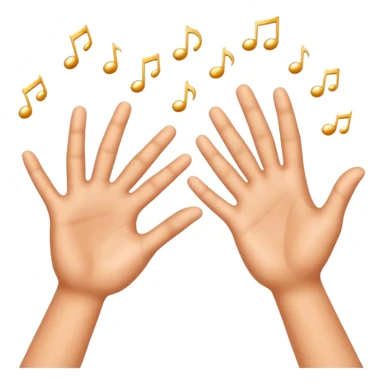 Two hands giving jazz-hands motion, maybe with little sparkles. sticker