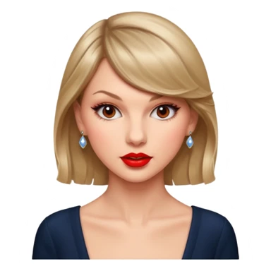 Taylor Swift red líp and elegant look sticker