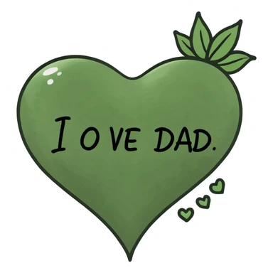 Heart with I love you dad tattooed in it  sticker