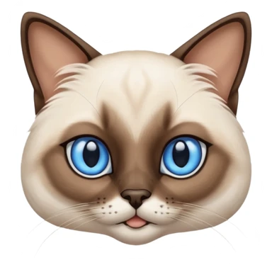
Siamese cat face long hair fur sticker