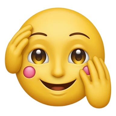 a happy emoji with one hand covering one eye and the other eye open sticker
