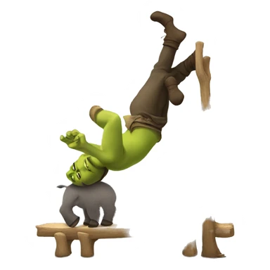 shrek with donkey handstand on top of him sticker