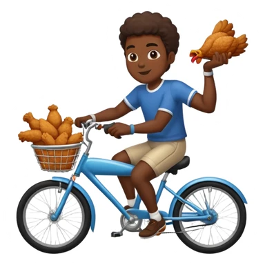 Black man eating chicken and riding a bike sticker