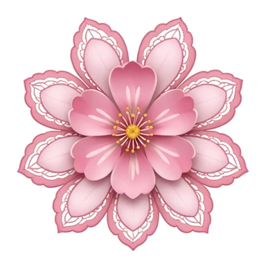 sakura flower with a lace border sticker