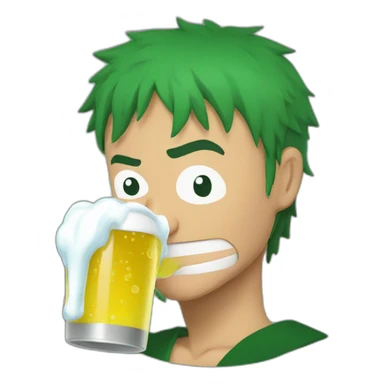 Zoro drink a beer sticker