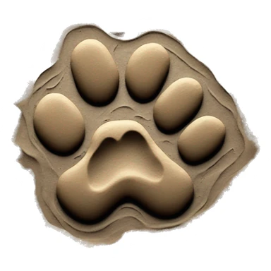 dog paw imprint in mud sticker