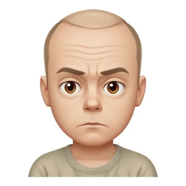 Carl from Sling Blade, serious expression, recognizable features, neutral background sticker