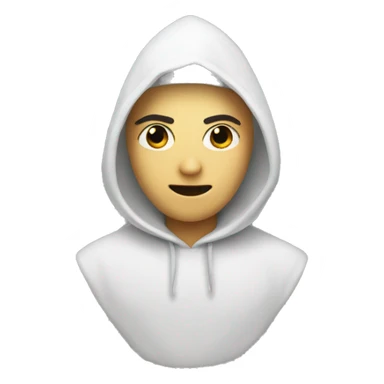 person with a pointy white hood and black eyes sticker