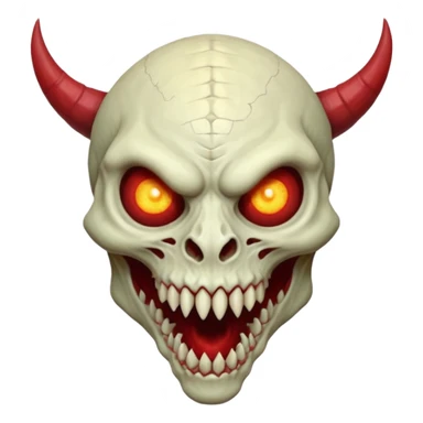 Cursed Creepy Shocking Horror Terrifying Terrific Epic Amazing Expressive Scary Haunted Crimson Satanic Horned Reptilian Moon Spooky Eerie Ghostly Spectral Zombiefied Skeletal Monsterous Creature Face sticker