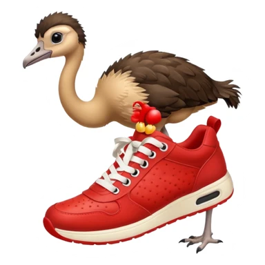  ostrich-in-red sneakers sticker