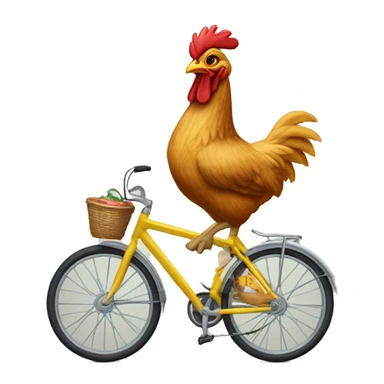 Una gallina arriba de una bicicleta sticker