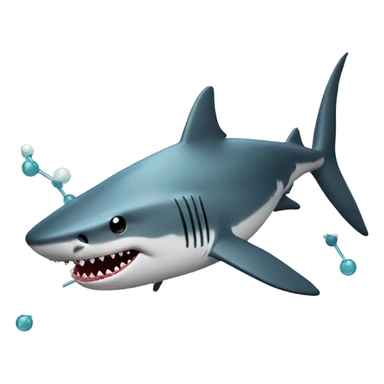 shark with molecule compound sticker