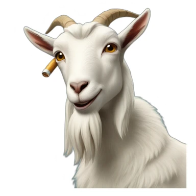 goat with a beer and cigaret sticker
