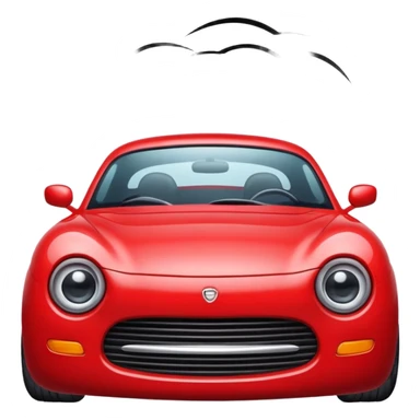 red car with eyelashes in head lights sticker