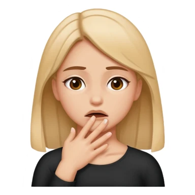 Girl pretending to choking herself out sticker