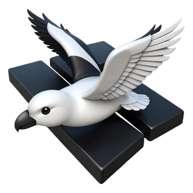 Bloc avec des ailes noirs et blancs carrés sticker