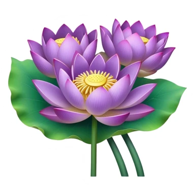 bouquet Purple Lotus,stem, Lotus leaf sticker