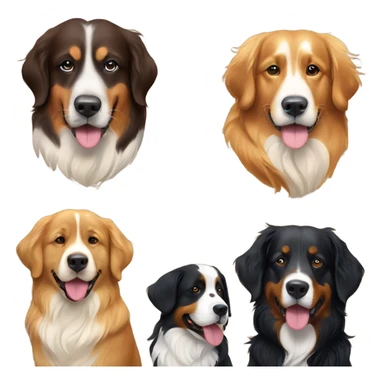 golden retriever and Bernese mountain dog sticker