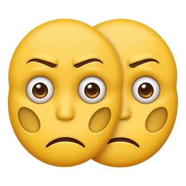 two emojis not happy stuck together no pink cheeks only two  sticker