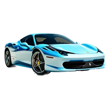 Blue Ferrari 458 with front mounted machine guns sticker