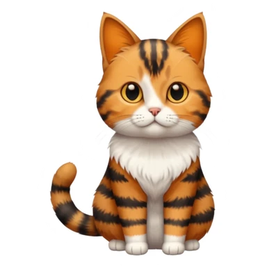 full body torbie cat with small head and short but chubby body sticker
