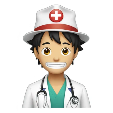 luffy as a doctor sticker