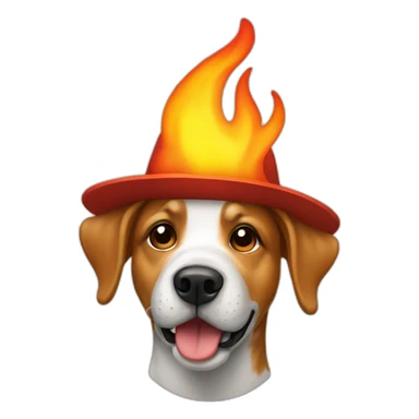 dog-with-hat-in-flames sticker