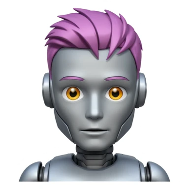 male robot with different color hair like 3rd picture, sticker