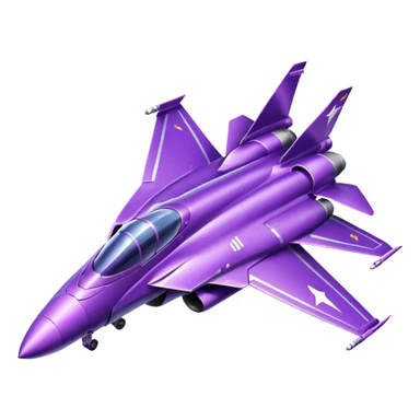 Sparkly purple fighter jet sticker