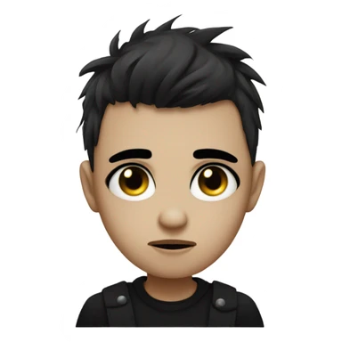 emo kid who looks depressed and has black eye makeup sticker