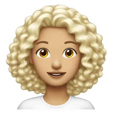 femme blanche cheveux blond foncé très bouclés sticker