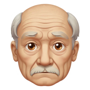 Strict Teacher – old man, serious gaze, raised chalk sticker