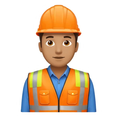 man in orange hi vis vest sticker
