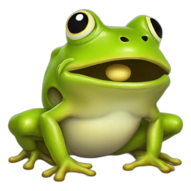 Pac-Man Frog side view eating digits sticker