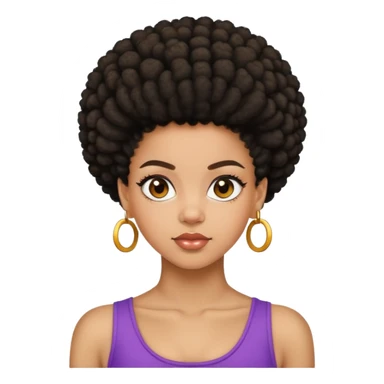 Light skin black girl with high Afro puff sticker