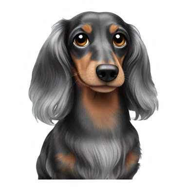 Black & silver Merle long haired Dachshund sticker