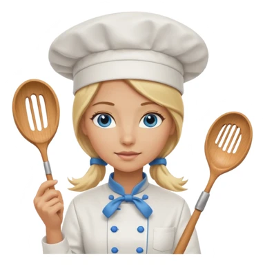 Sexy Long Blonde hair blue eyed female chef sticker