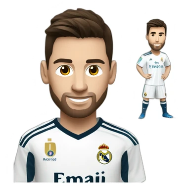 Messi Ronaldo with Real Madrid Jersey sticker