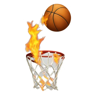 Ballon de basket en feu  sticker