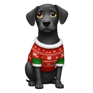 dog wearing a christmas sweater  sticker