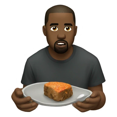 Kanye west eating a rock sticker