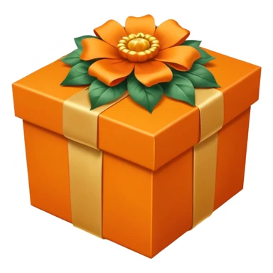 Decorative flower Gift Box orange sticker